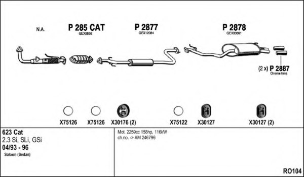 FENNO RO104 Exhaust System
